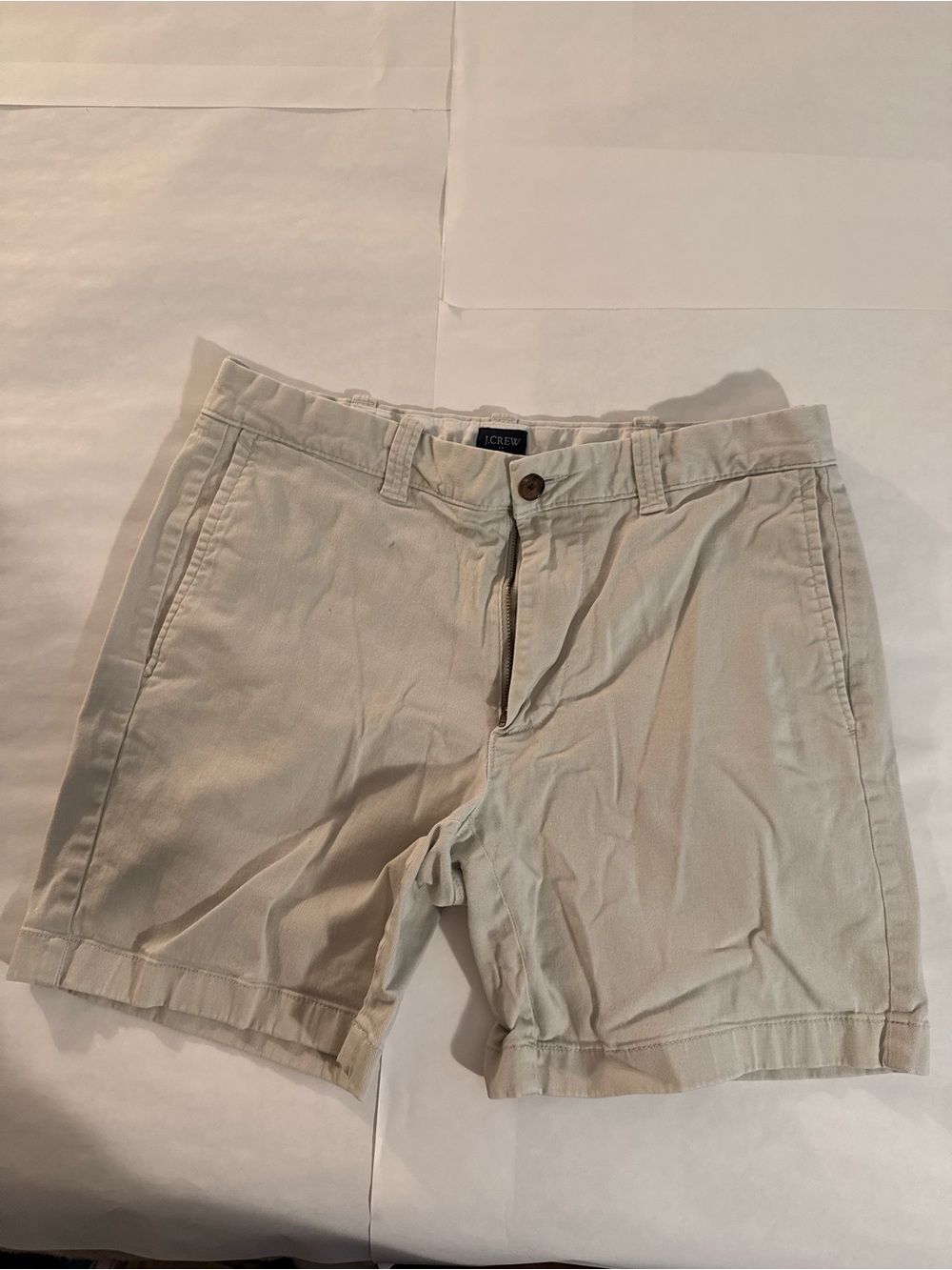 J. Crew Men's Khaki Flat-Front Cotton Shorts